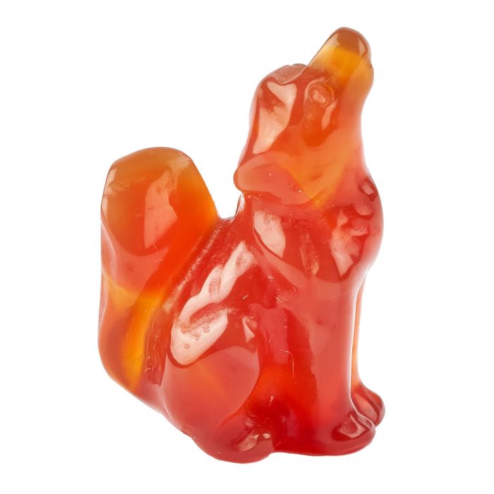 Carnelian Wolf Carving (1pc)