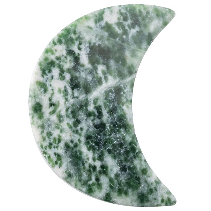 Green Snake Jade 30mm Moon (1pc) NETT
