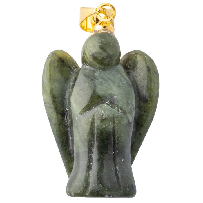 Serpentine Angel Pendant, Gold Plated Bail 20mm (1pc) NETT