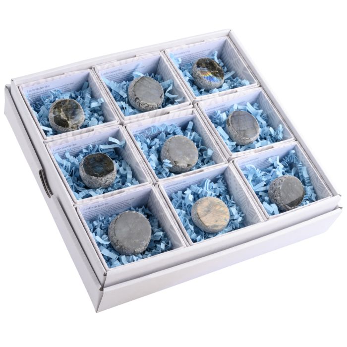 Labradorite Dragon Egg in Gift Box, Madagascar (9pcs) NETT