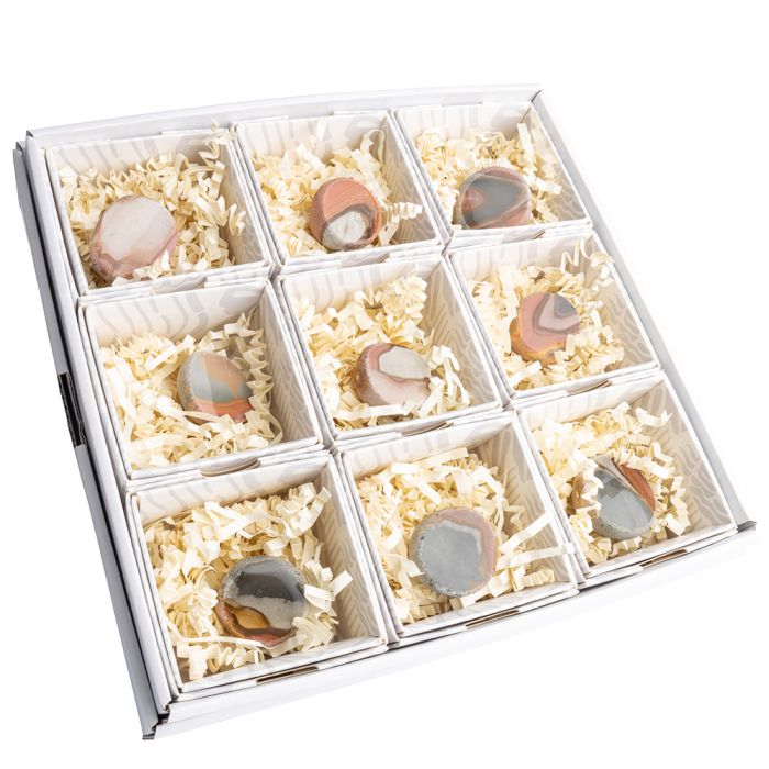 Polychrome Jasper Ema Egg in Gift Box, Madagascar (9pcs) 