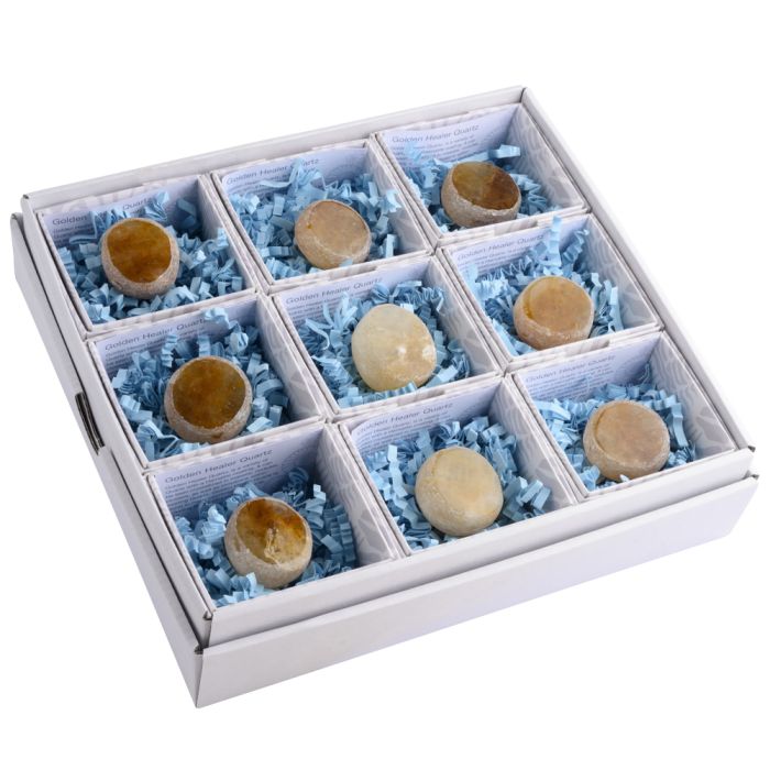 Golden Healer Quartz Dragon Egg in Gift Box, Madagascar (9pc) NETT