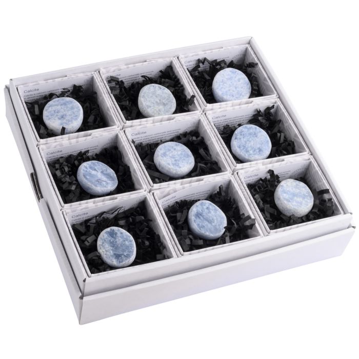 Blue Calcite Dragon Egg in Gift Box, Madagascar (9pc) NETT