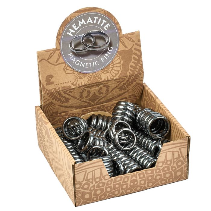 Magnetic Hematite Puff Rings, 6mm (100pc) NFD