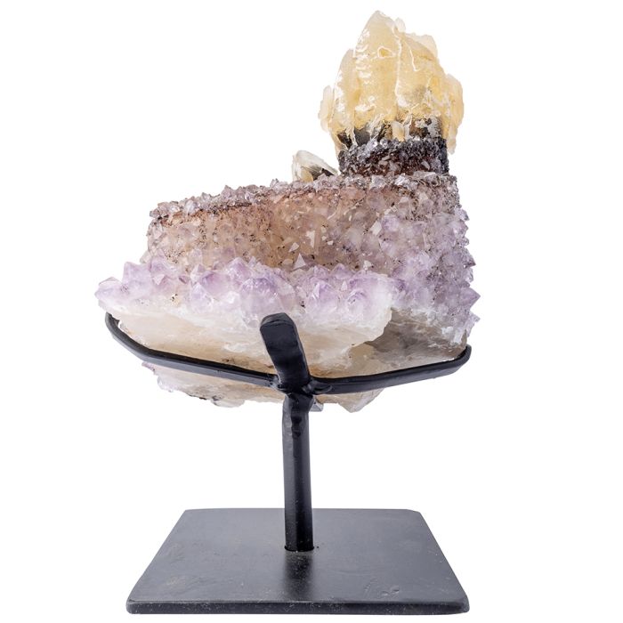 Pink Quartz with Calcite Druzy Display Piece (11x13x20cm, 1.72KG) (1pc) NETT