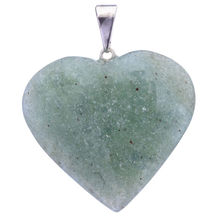 Aventurine Heart Pendant Silver Plated Bail, Brazil (1pc) NETT