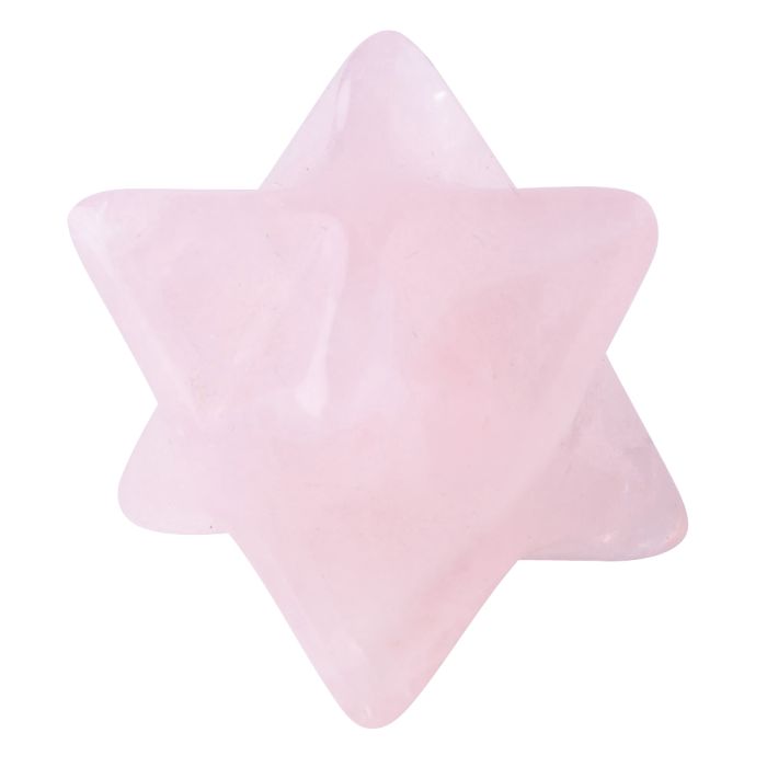 Rose Quartz Merkaba Star Carving, approx 2cm, Brazil (1pc) NETT