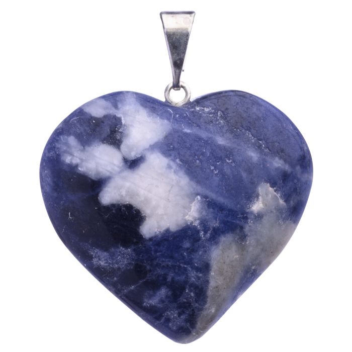 Sodalite Heart Pendant Silver Plated Bail, Brazil (1pc) NETT