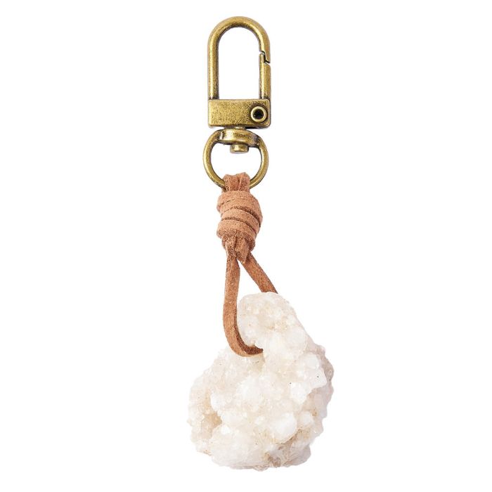 Quartz Cluster Brass Keyring (1pc)