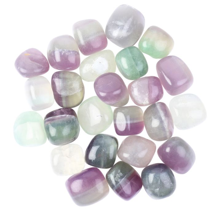 Lilac Fluorite Deluxe Tumblestone Refill China (25pc) Nett