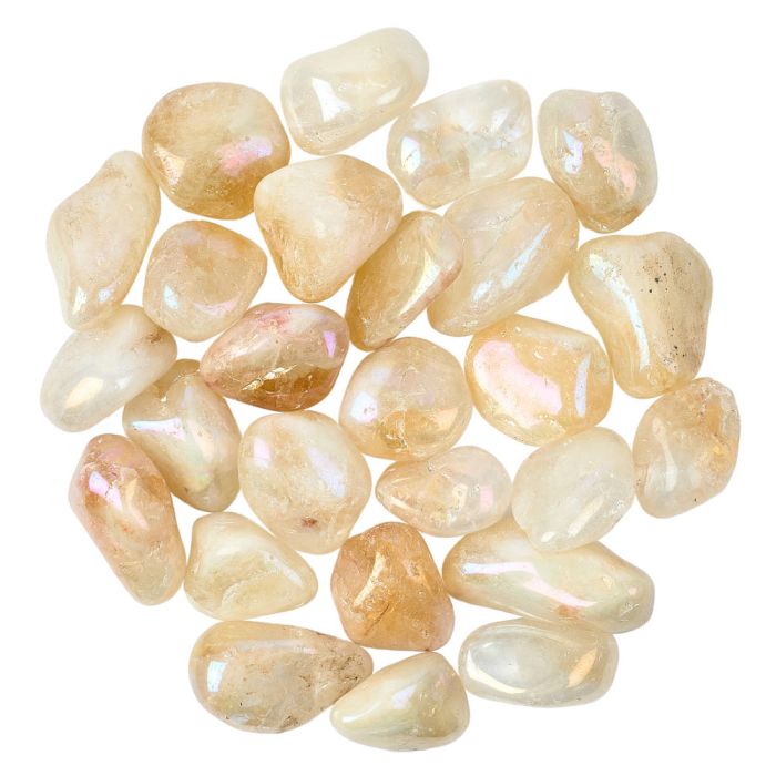 Citrine Aura Tumblestone Refill (25pc) Nett