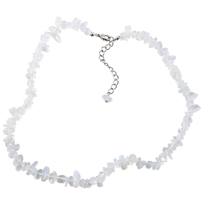 18" Opalite Glass Chip Necklace & Ext Chain (1pc) NETT