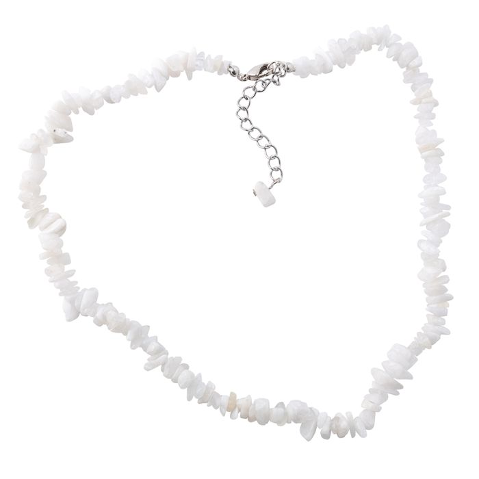 18" Rainbow Moonstone Chip Necklace & Ext Chain (1pc) NETT