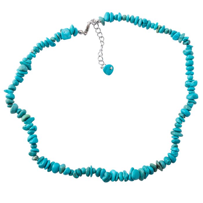 18" Turquoise Chip Necklace & Ext Chain, China (1pc) NETT