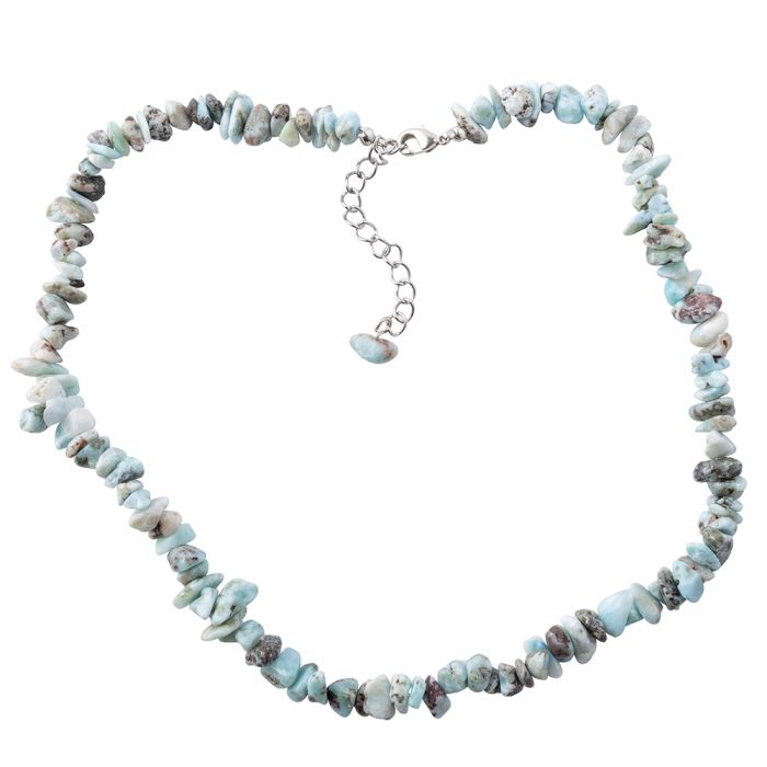 18" Larimar Chip Necklace & Ext Chain (1pc) NETT