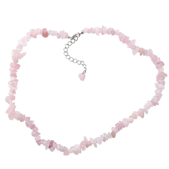 Rose quartz chip necklace on sale