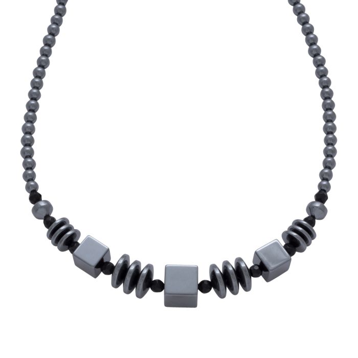 18" Multi Shaped Hematine Bead Necklace (1pcs) NETT