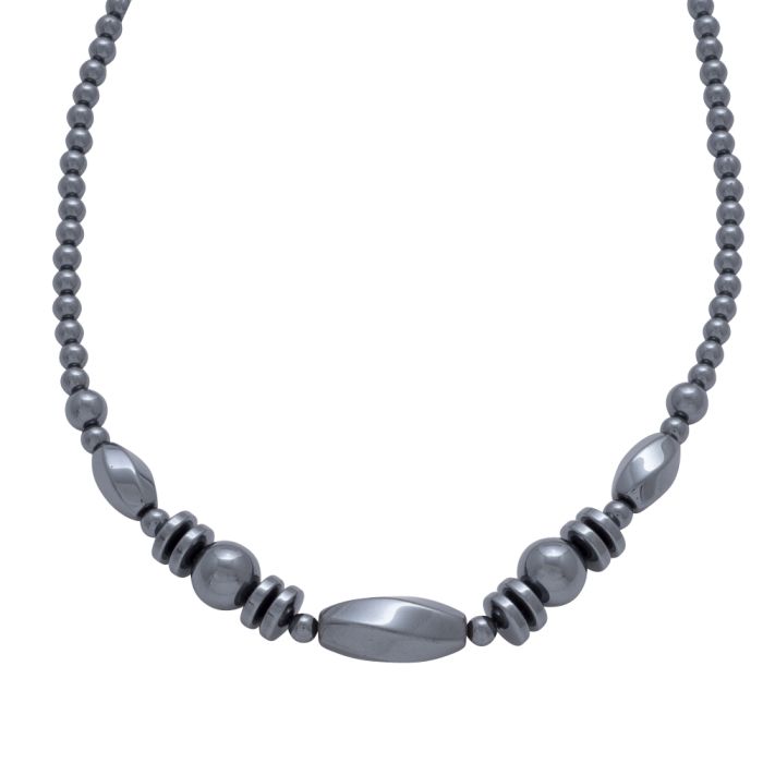 18" Hematine Necklace/Shaped Beads (C) (1pcs) NETT