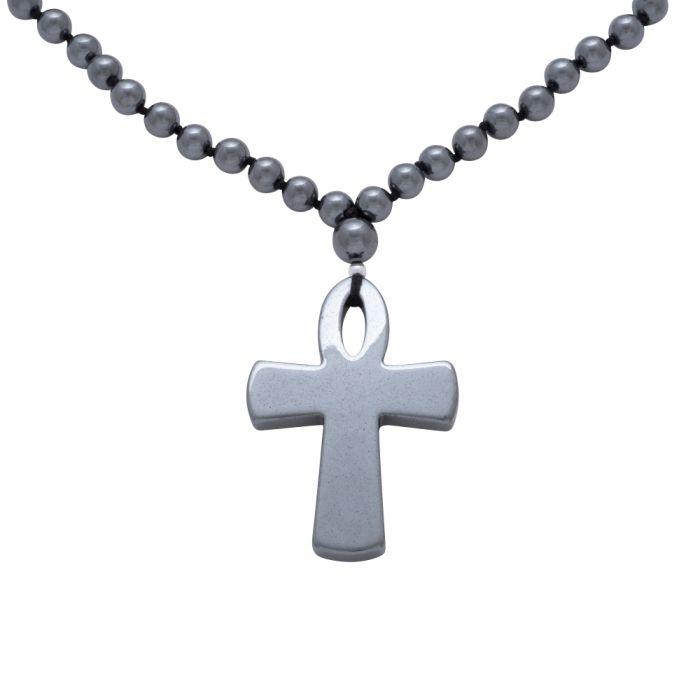 Hematite Necklace with Shaped Pendant Ankh 3 Pieces from Rockshop Wholesale Limited