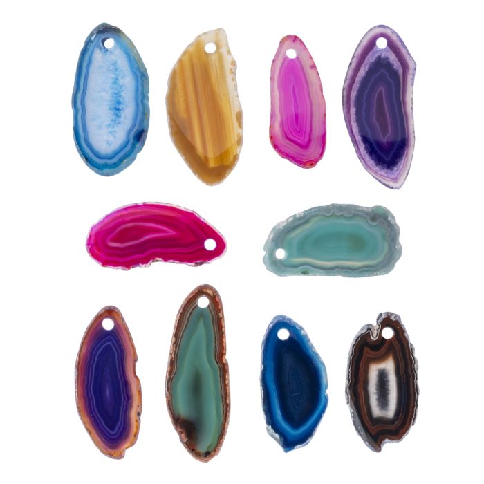 A00 Agate slice 5mm hole (10pcs) NETT