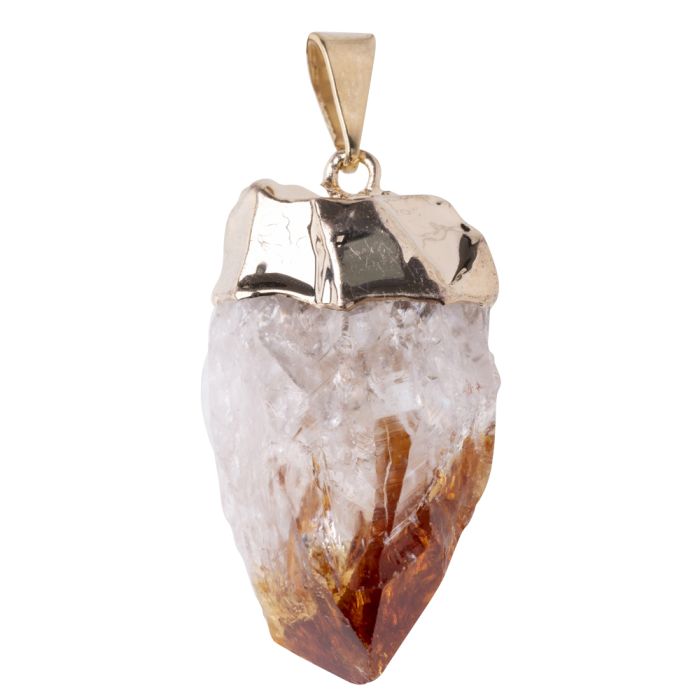 Citrine Heat Treated Point Pendant Gold Electroplated (1 Piece) NETT