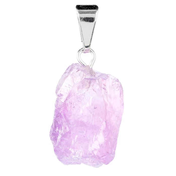 Rough Amethyst Pendant, Silver Plated Bail (1pc) NETT