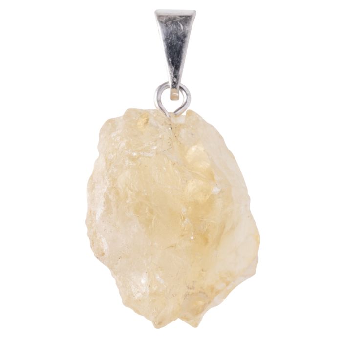 Rough Citrine Pendant Silver Plated Bail (1pc) NETT