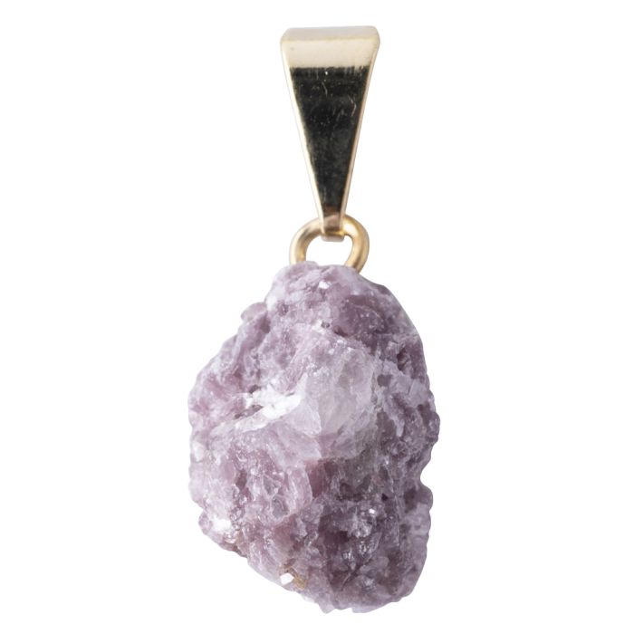 Pendant Rough Lepidolite Gold Plated Bail (1pc) NETT