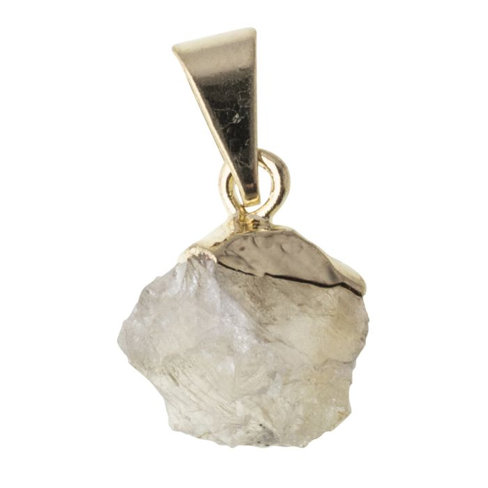 Pendant Rough Rutilated Quartz, Gold Electroplated & Bail (1pc) NETT