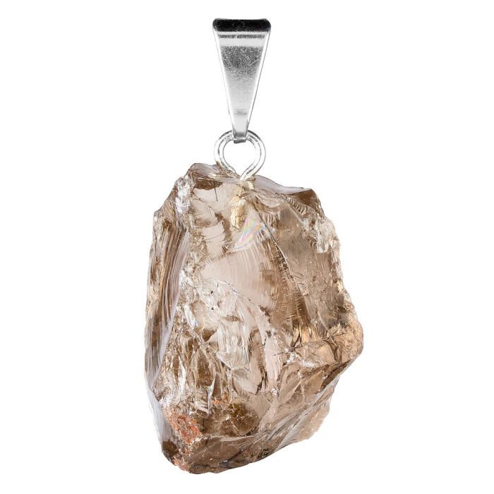 Pendant Rough Smoky Quartz Silver Plated Bail (1pc) NETT