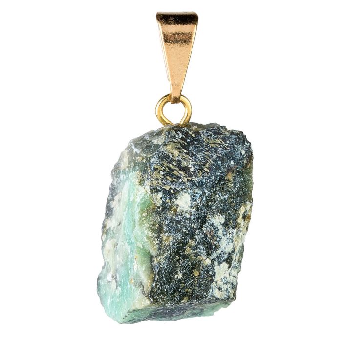 Rough Emerald Pendant, Gold Plated (1pc) NETT