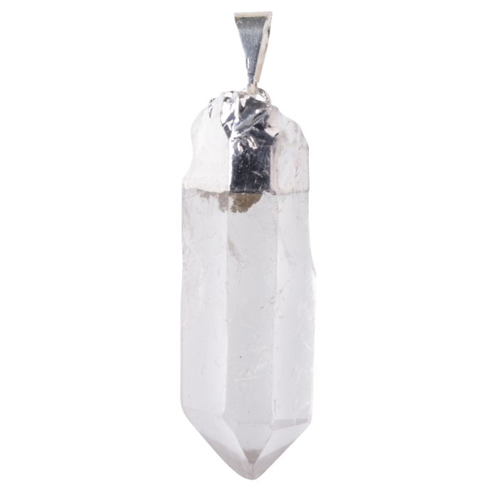 Crystal Point Pendant, Silver Electroplated (1pc) NETT