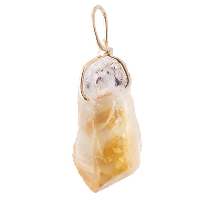 Citrine (Heat Treated) Point Pendant, Gold Plated (1pc) NETT