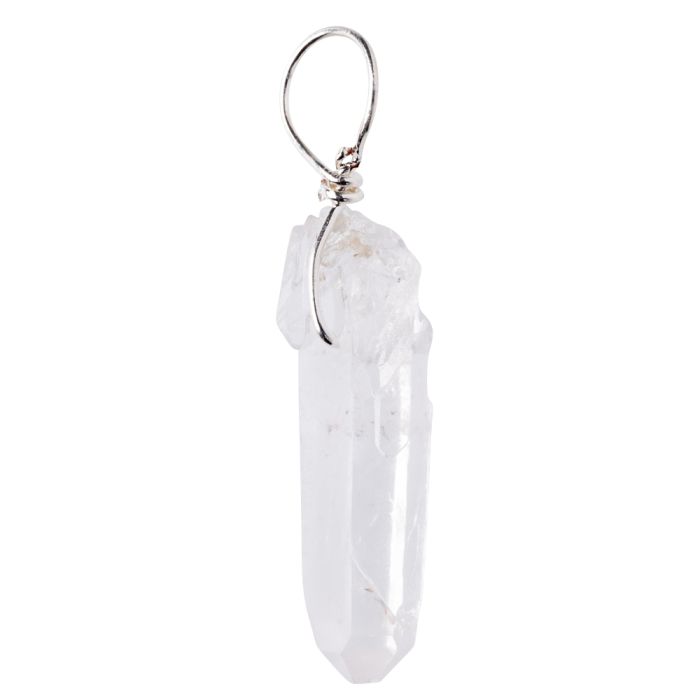 Crystal Point Loop Pendant, Silver Plated (1pc) NETT
