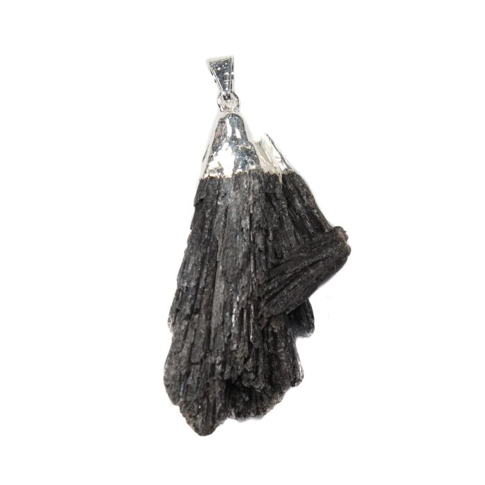 Pendant Electroplated Black Kyanite Silver Plated (1 Piece) NETT