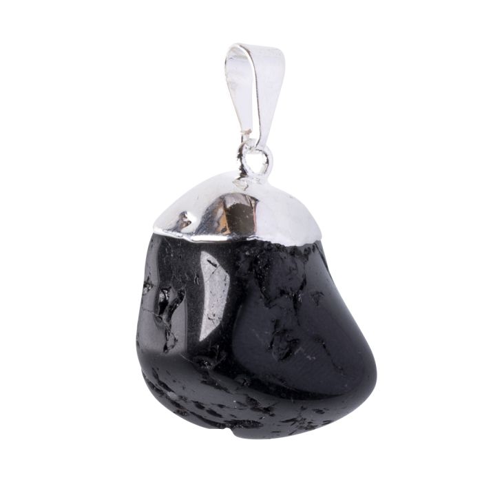 Pendant Onyx Tumble Electroplated Silver Plate (1pc) NETT