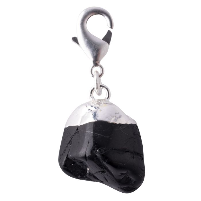 Mini Tourmaline Tumblestone Charm, Silver Plated (1pc) NETT