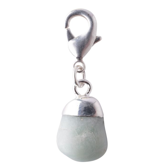 Mini Amazonite Tumblestone Charm, Silver Plated (1pc) NETT