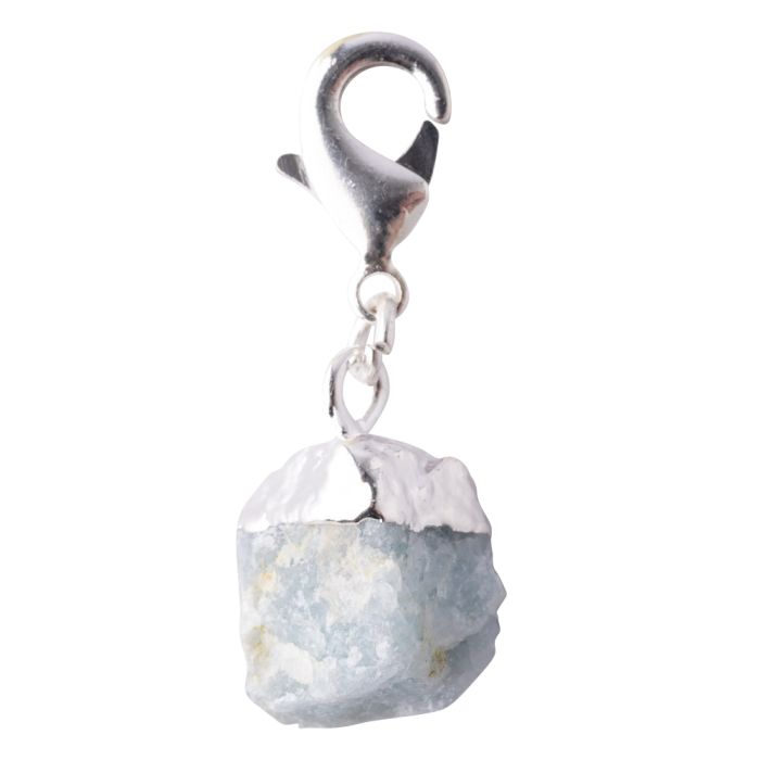 Mini Rough Aquamarine Charm, Silver Plated (1pc) NETT