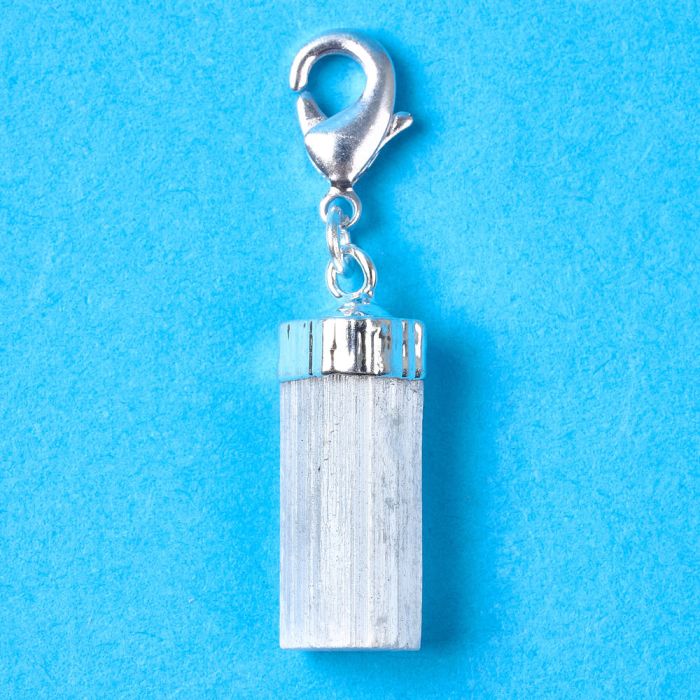 Mini Rough Selenite Charm, Silver Plated (1pc) NETT