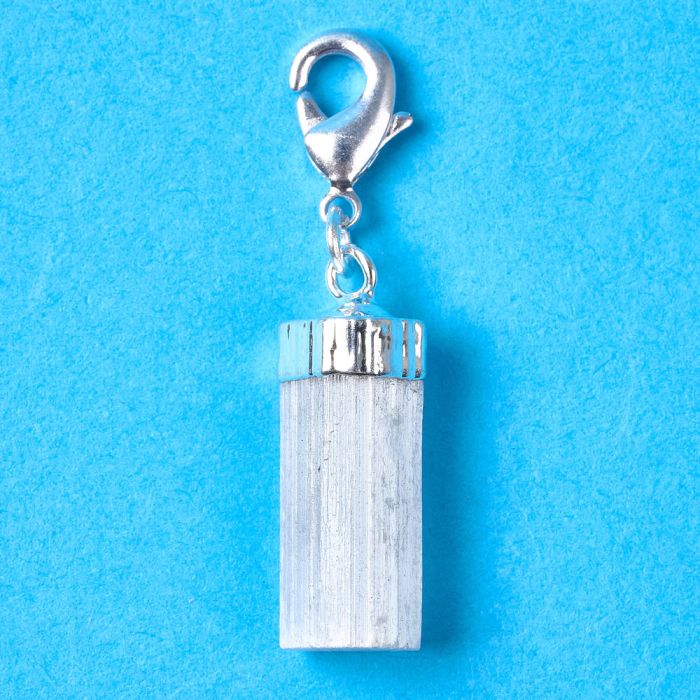 Mini Rough Selenite Charm, Silver Plated (1pc) NETT