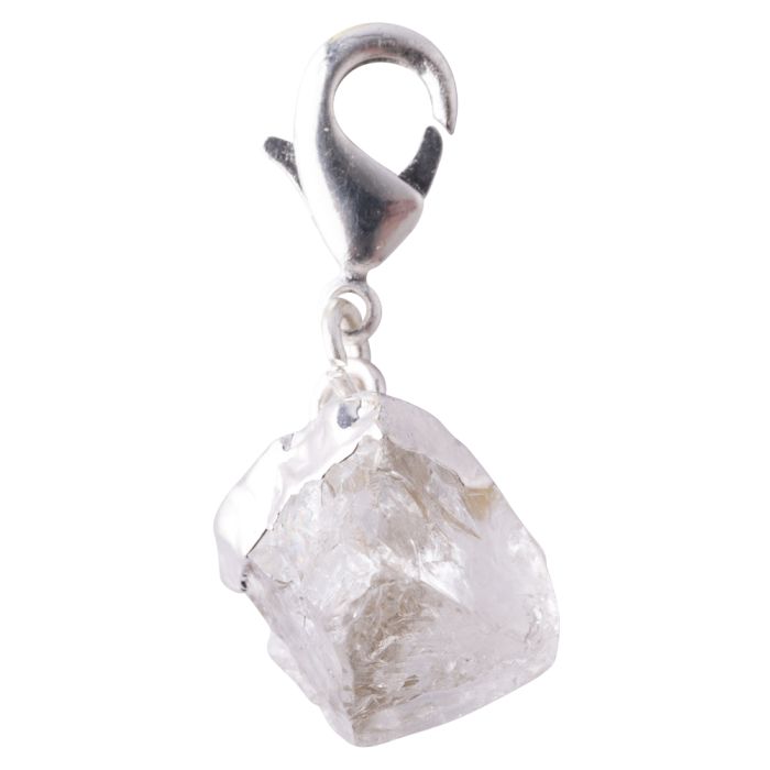 Mini Rough Quartz Electroplated Silver Plate Charm (1pc) NETT