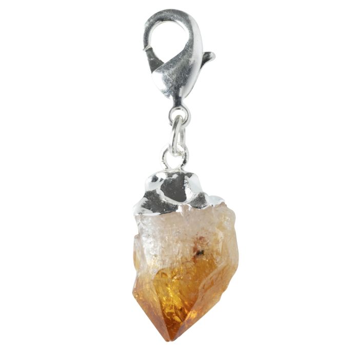 Mini Citrine Heat Treated Point Charm Silver Plated (1 Piece) NETT