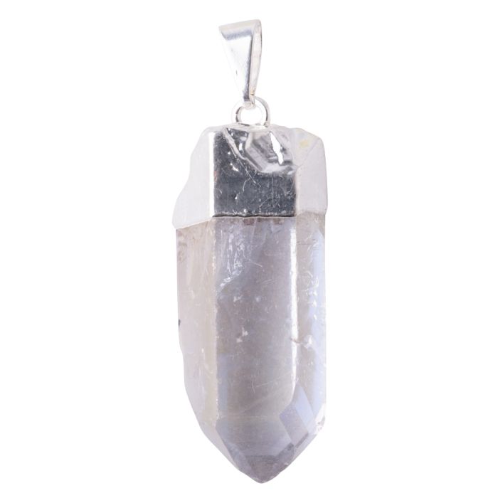 Aura Quartz Point Pendant Silver Electroplated (1pc) NETT