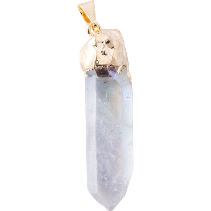 Aura Quartz Point Pendant Gold Electroplated (1pc) NETT