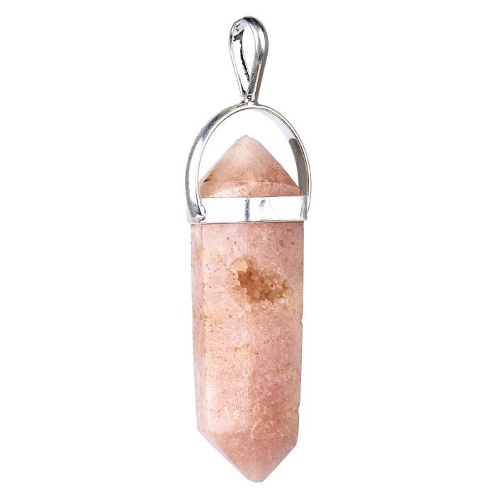 Pink Amethyst DT Point Pendant Silver Plated (1pc)