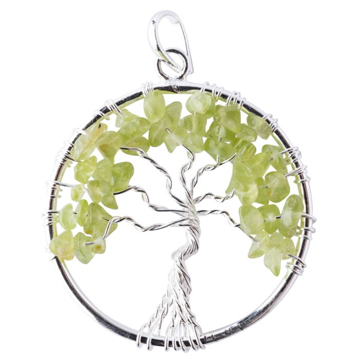 Tree of Life Pendant Peridot Silver Plated (1 Piece) NETT