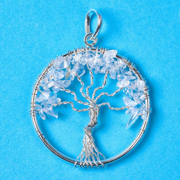 Tree of Life Pendant Crystal Silver Plated (1 Piece) NETT