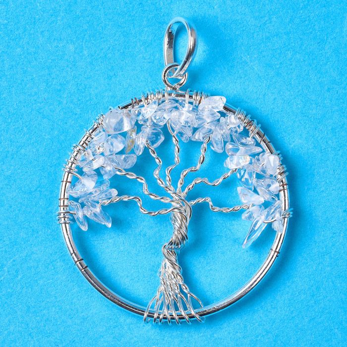 Tree of Life Pendant Crystal Silver Plated (1 Piece) NETT