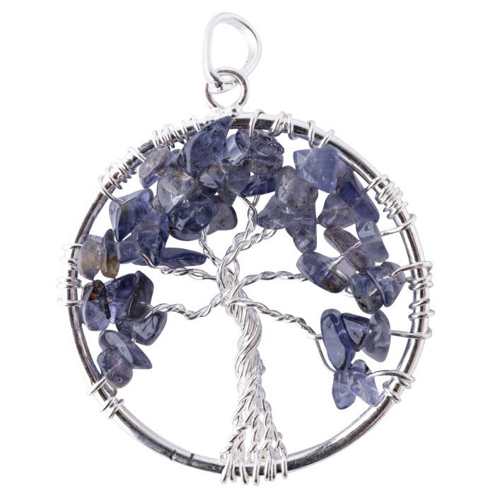 Tree of Life Pendant Iolite Silver Plated, India (1pc) 